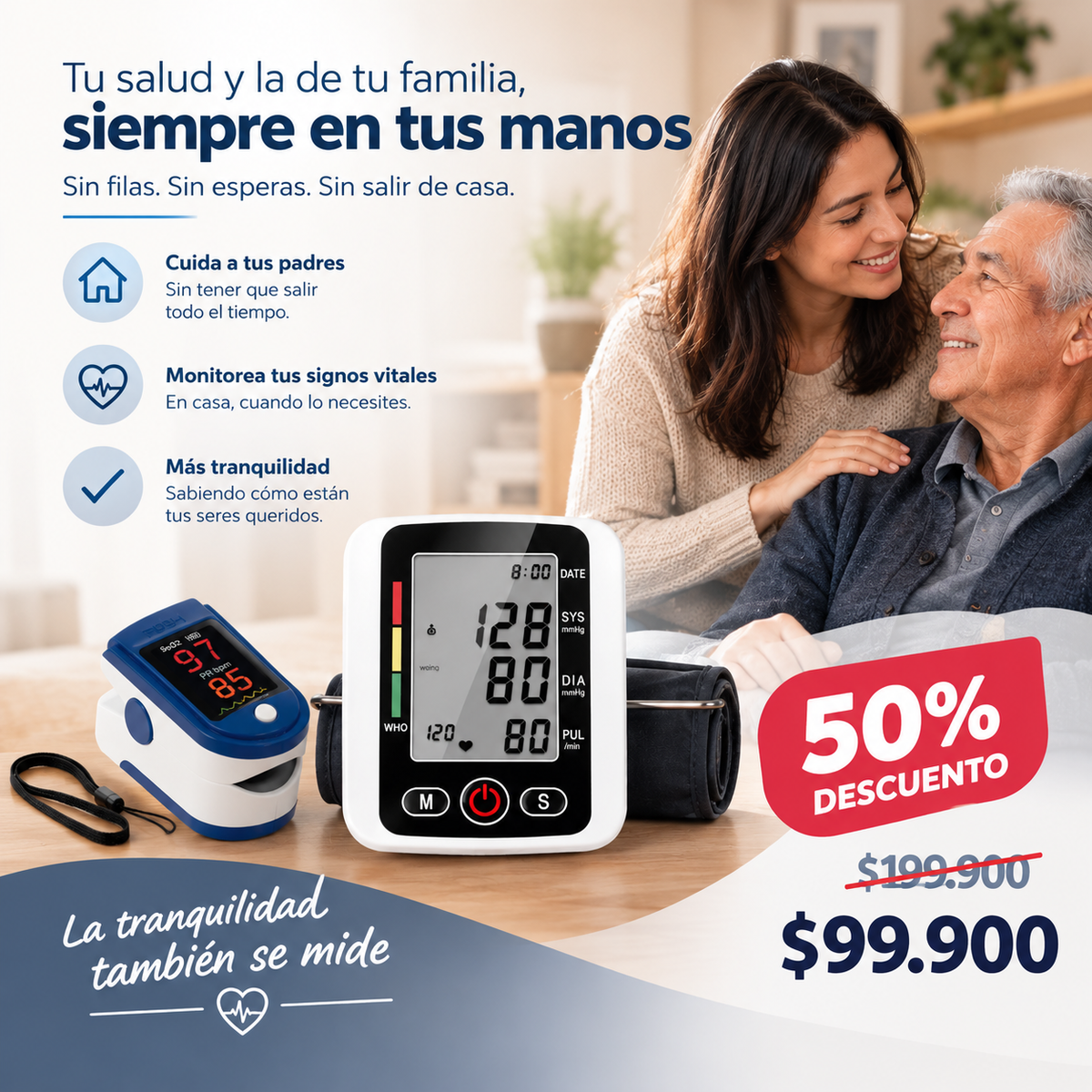 Combo Oximetro + Tensiometro 50% OFF