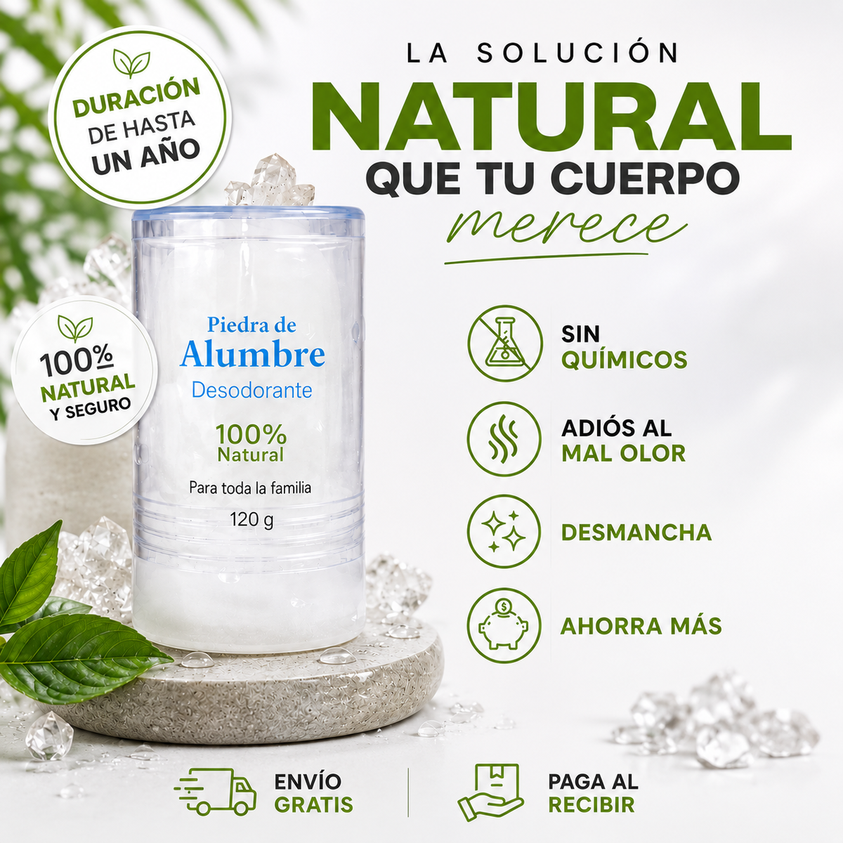 Piedra de Alumbre — No dejes que el mal olor hable por ti + Oferta 50%