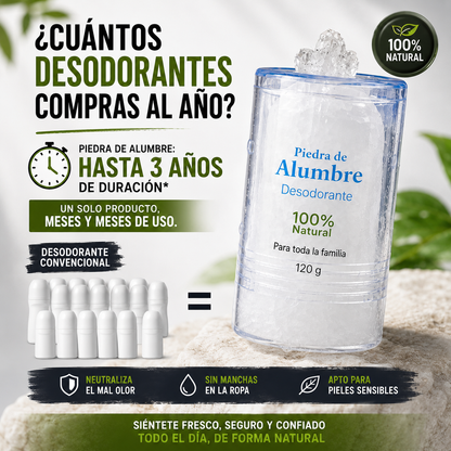 Piedra de Alumbre — No dejes que el mal olor hable por ti + Oferta 50%